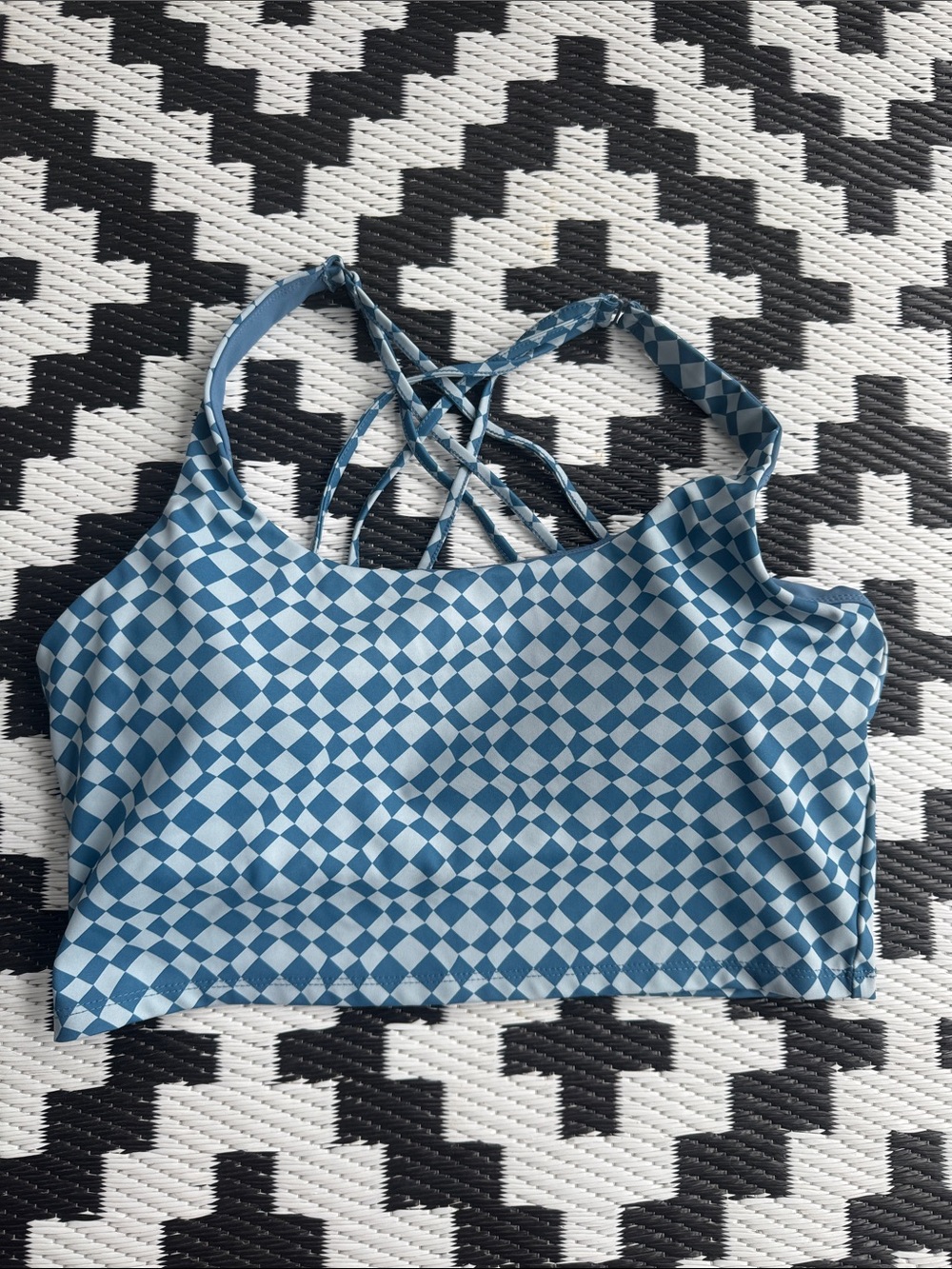 DIP Checkerboard Strappy Sports Bra / Crop Tank - XL